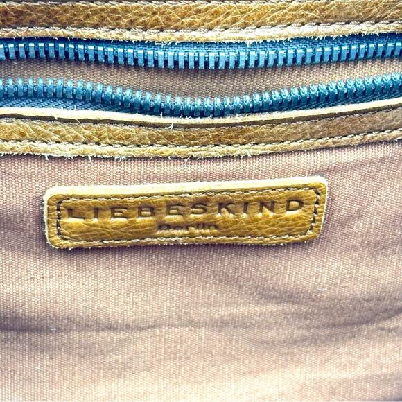 Liebeskind Berlin women's Tan Leather Cowhide Tote Bucket Bag Leather Handle - Picture 6 of 10